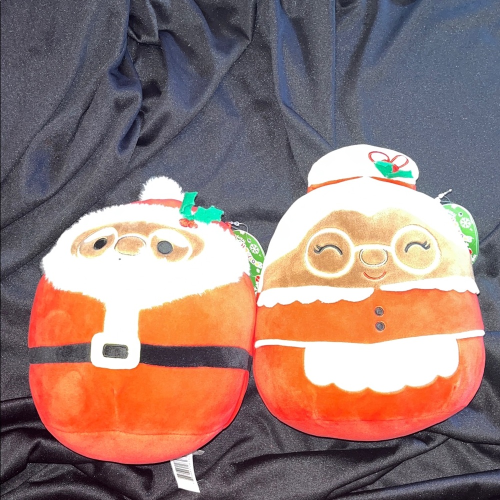 Black Santa and Mrs. Claus Squishmallows